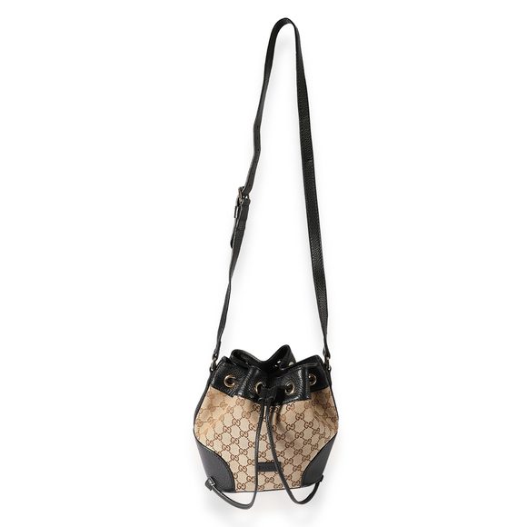 Gucci Brown GG Canvas Drawstring Bucket Bag - Picture 8 of 9